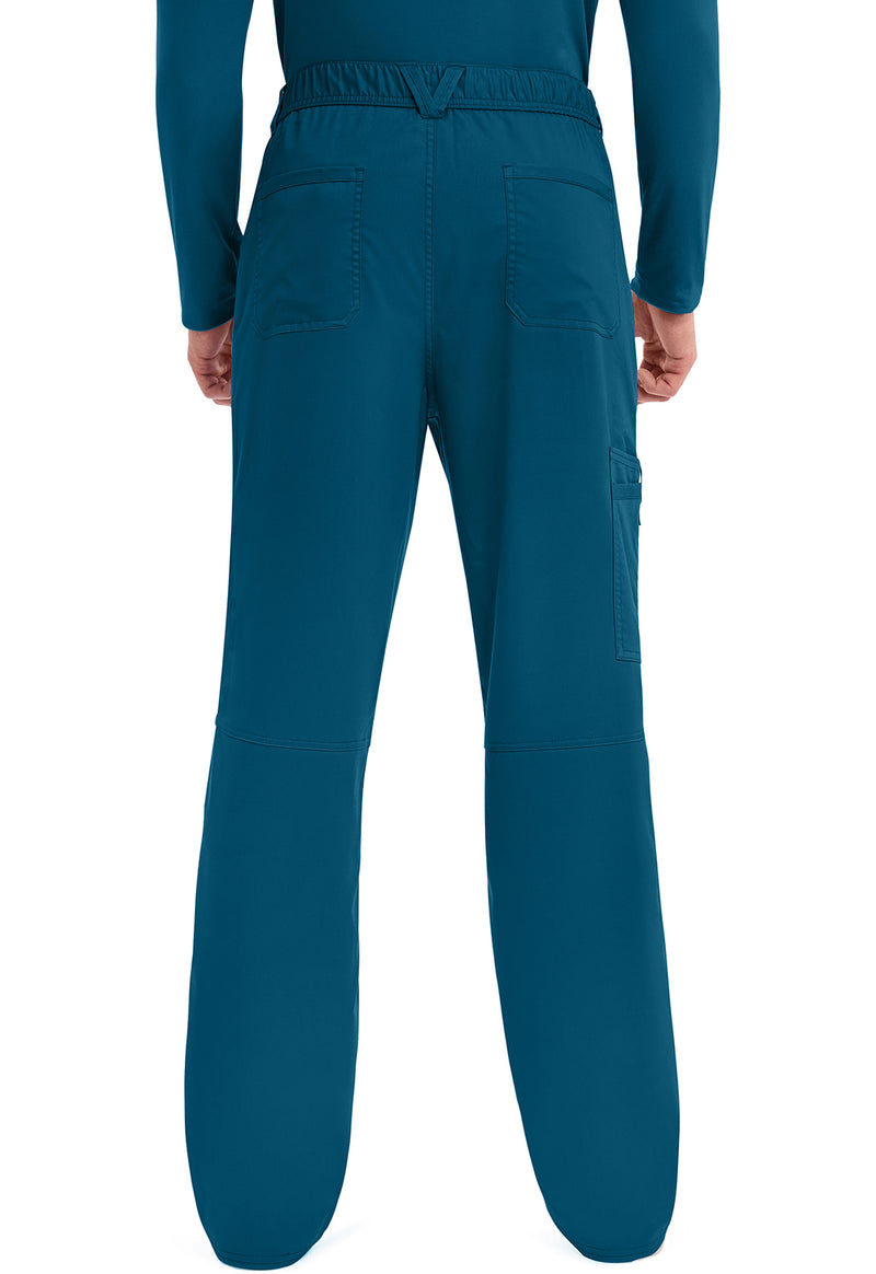 Caribbean Blue - Men's Fly Front Scrub Pants – Short (Back)
