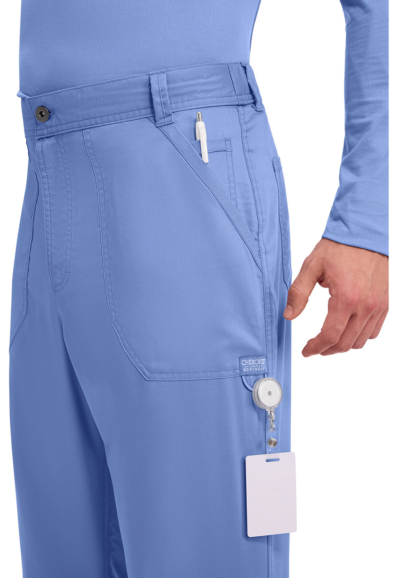Ciel Blue - Men's Fly Front Scrub Pants – Short (View 2)