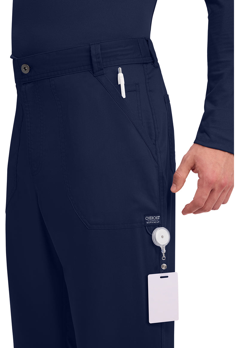 Navy - Men's Fly Front Scrub Pants – Short (View 2)