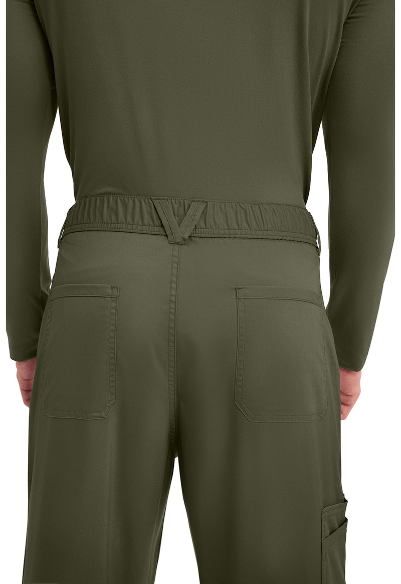 Olive - Men's Fly Front Scrub Pants – Short (View 4)