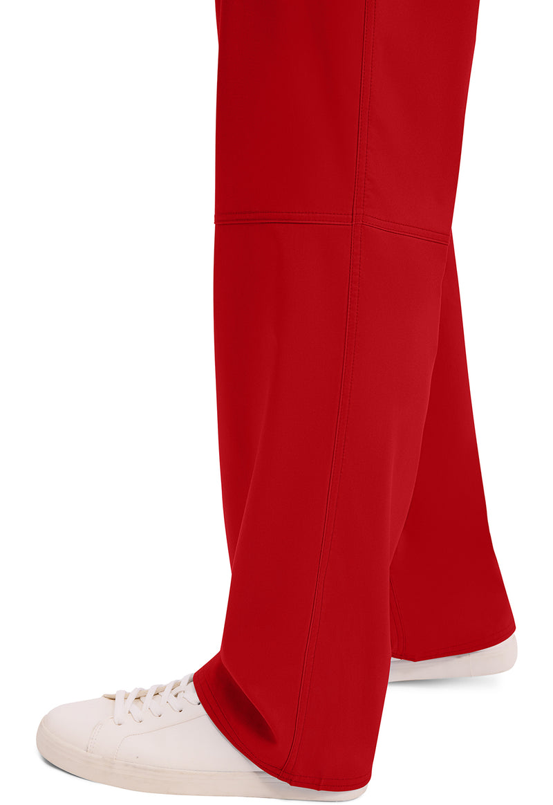Red - Men's Fly Front Scrub Pants – Short (View 3)