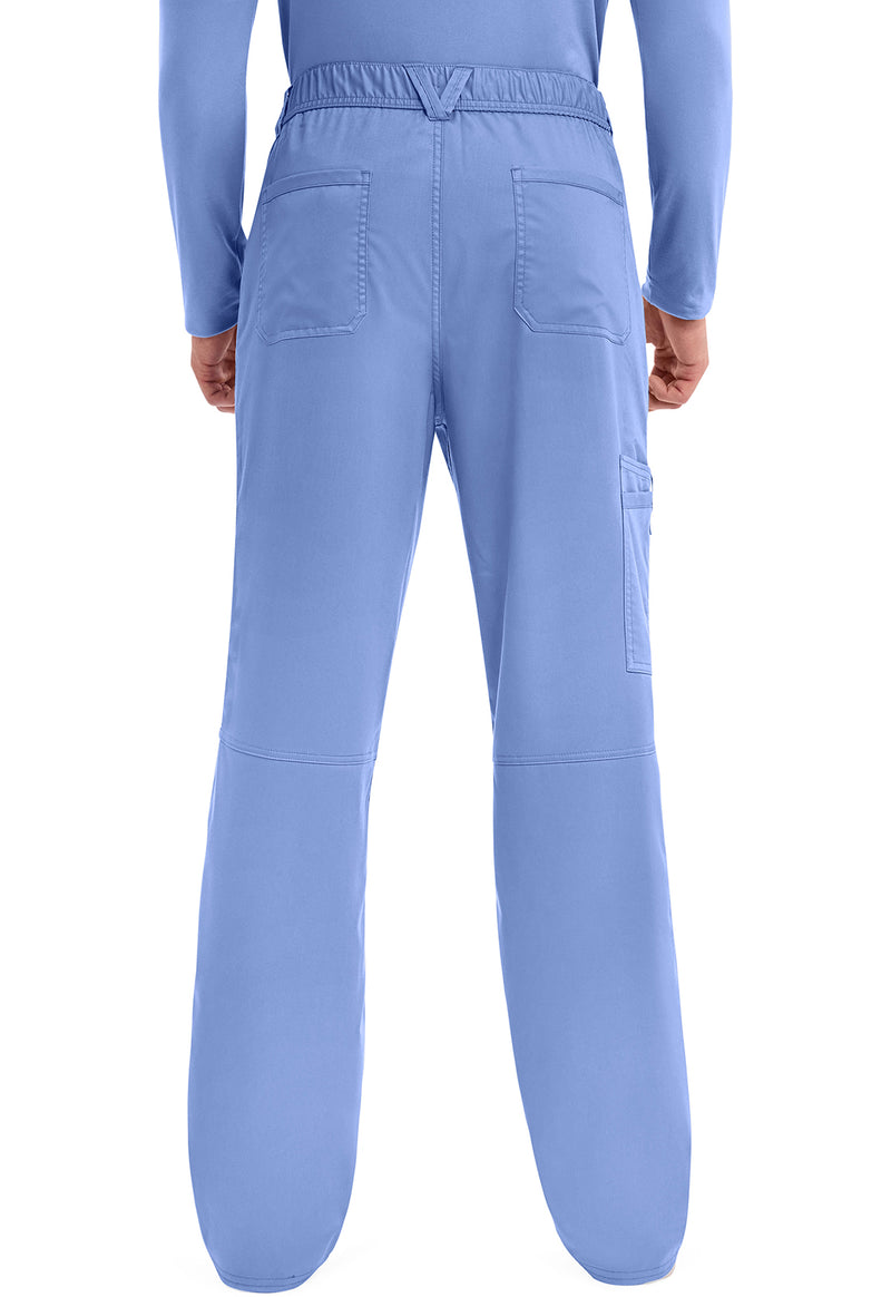 Ciel Blue - Men's Fly Front Scrub Pants – Tall (Back)