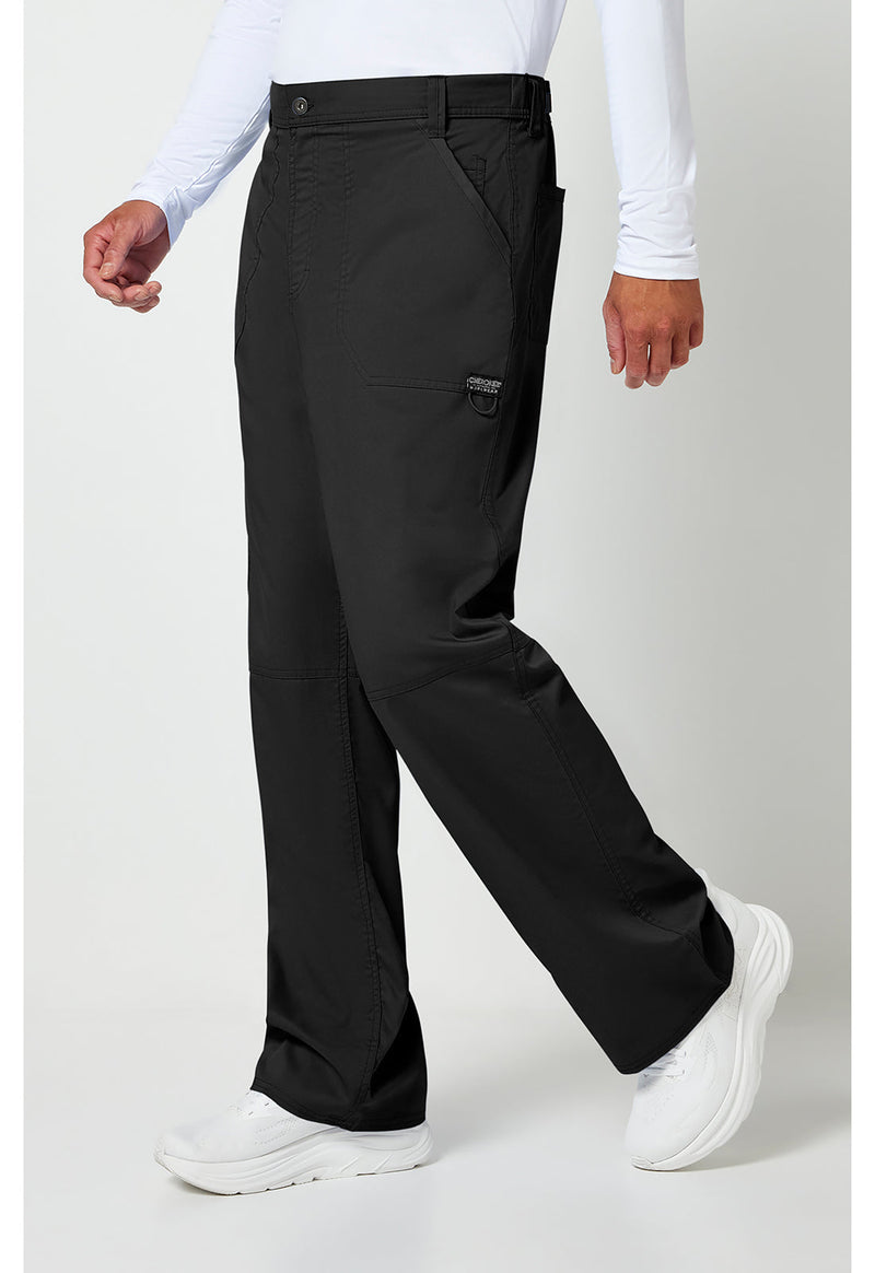 Black - Men's Fly Front Scrub Pants