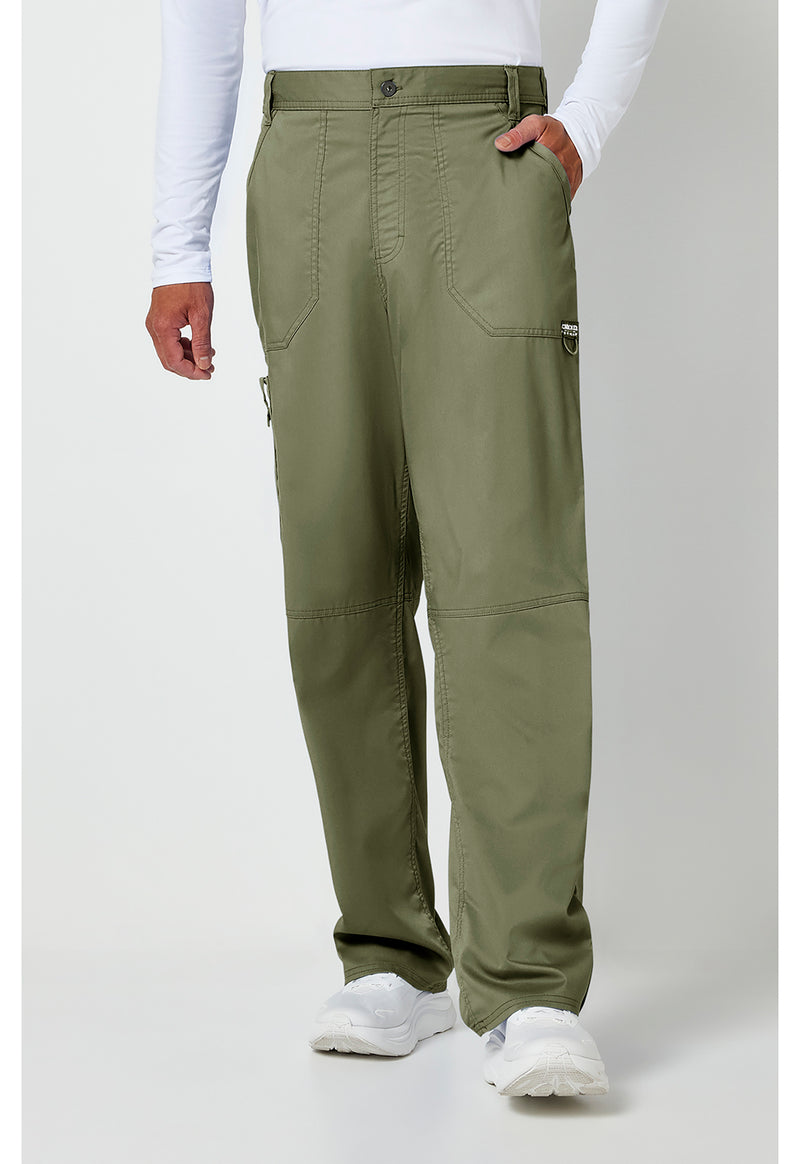 Olive - Cherokee WW Revolution Men's Scrub Pants - Front View