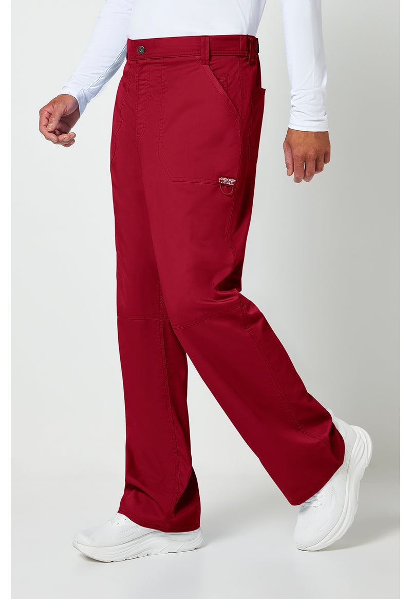 Red - Cherokee Cherokee WW Revolution Men's Scrub Pants - Left Side View