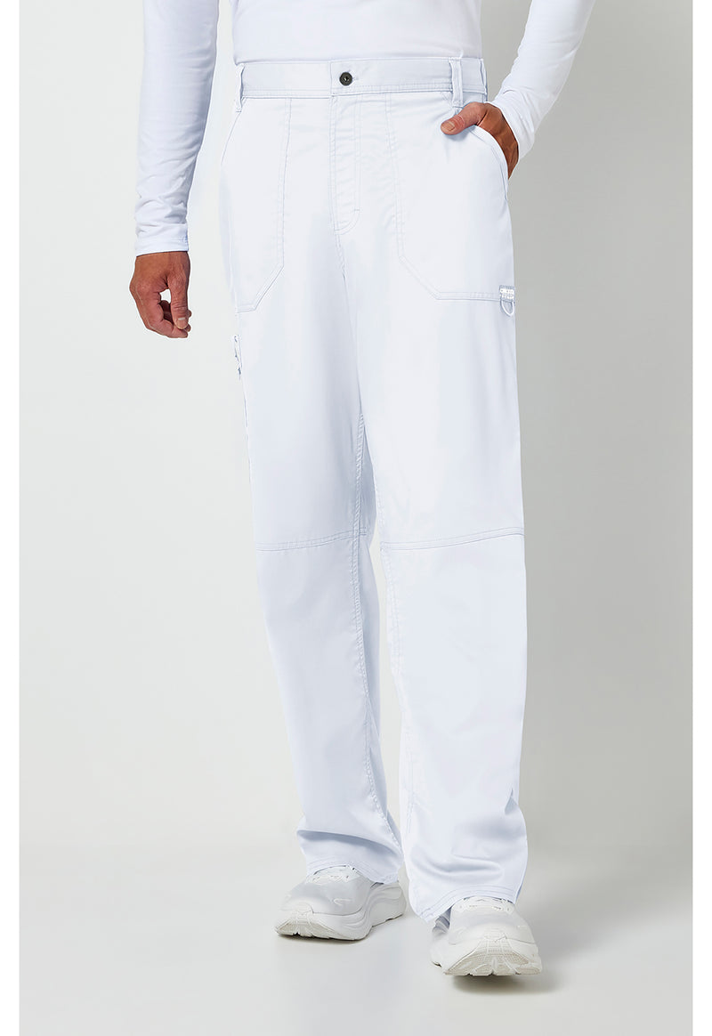 White - Cherokee WW Revolution Men's Scrub Pants - Front View