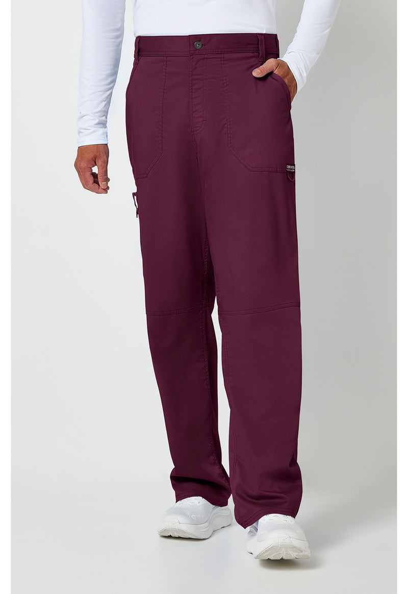 Wine - Cherokee WW Revolution Men's Scrub Pants - Front View