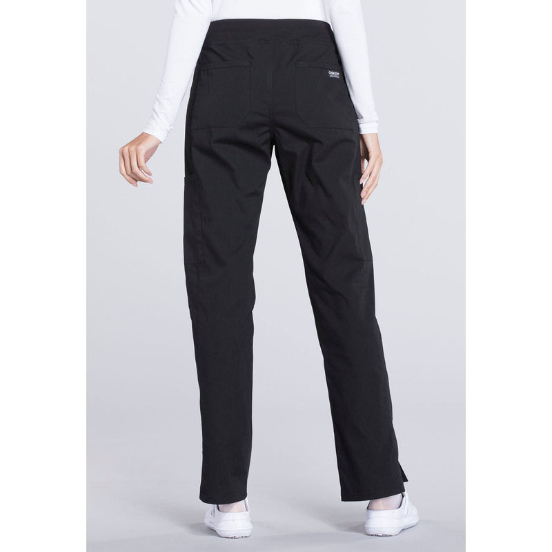 black - Mid Rise Straight Leg Pull-on Cargo Pant