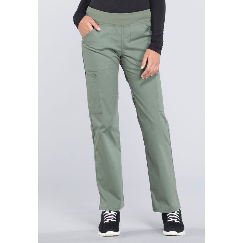 olive - Mid Rise Straight Leg Pull-on Cargo Pant