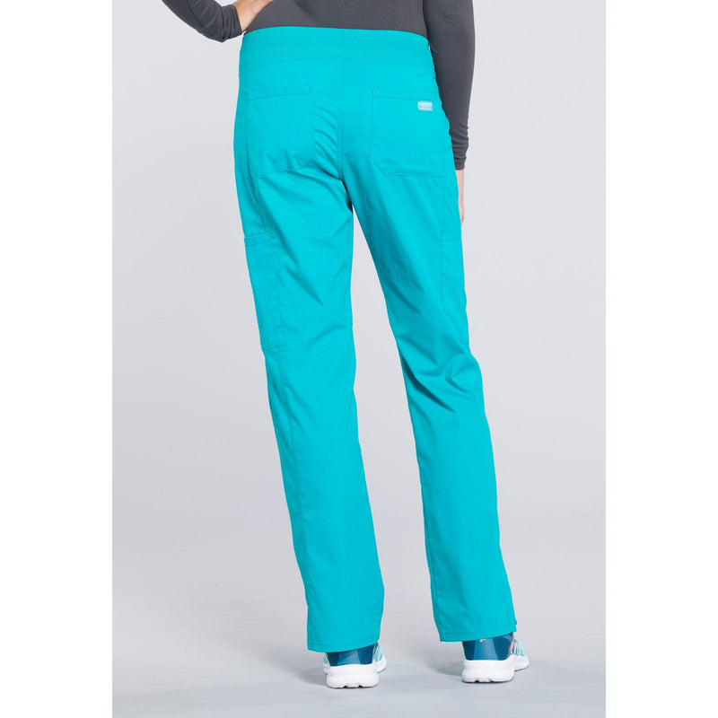 teal blue - Mid Rise Straight Leg Pull-on Cargo Pant