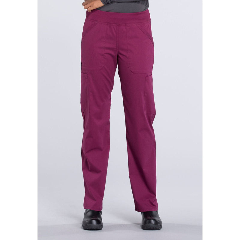 wine - Mid Rise Straight Leg Pull-on Cargo Pant