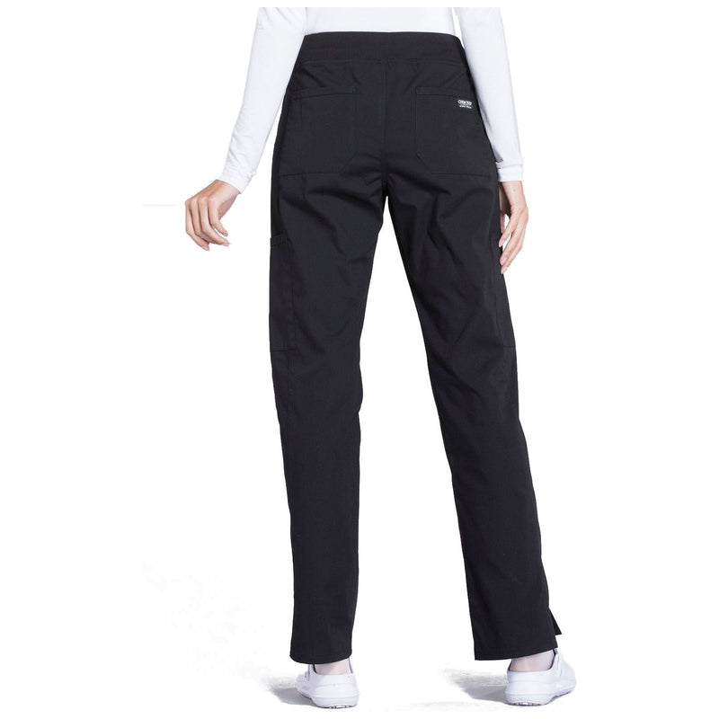 black - Mid Rise Straight Leg Pull-on Cargo Pant