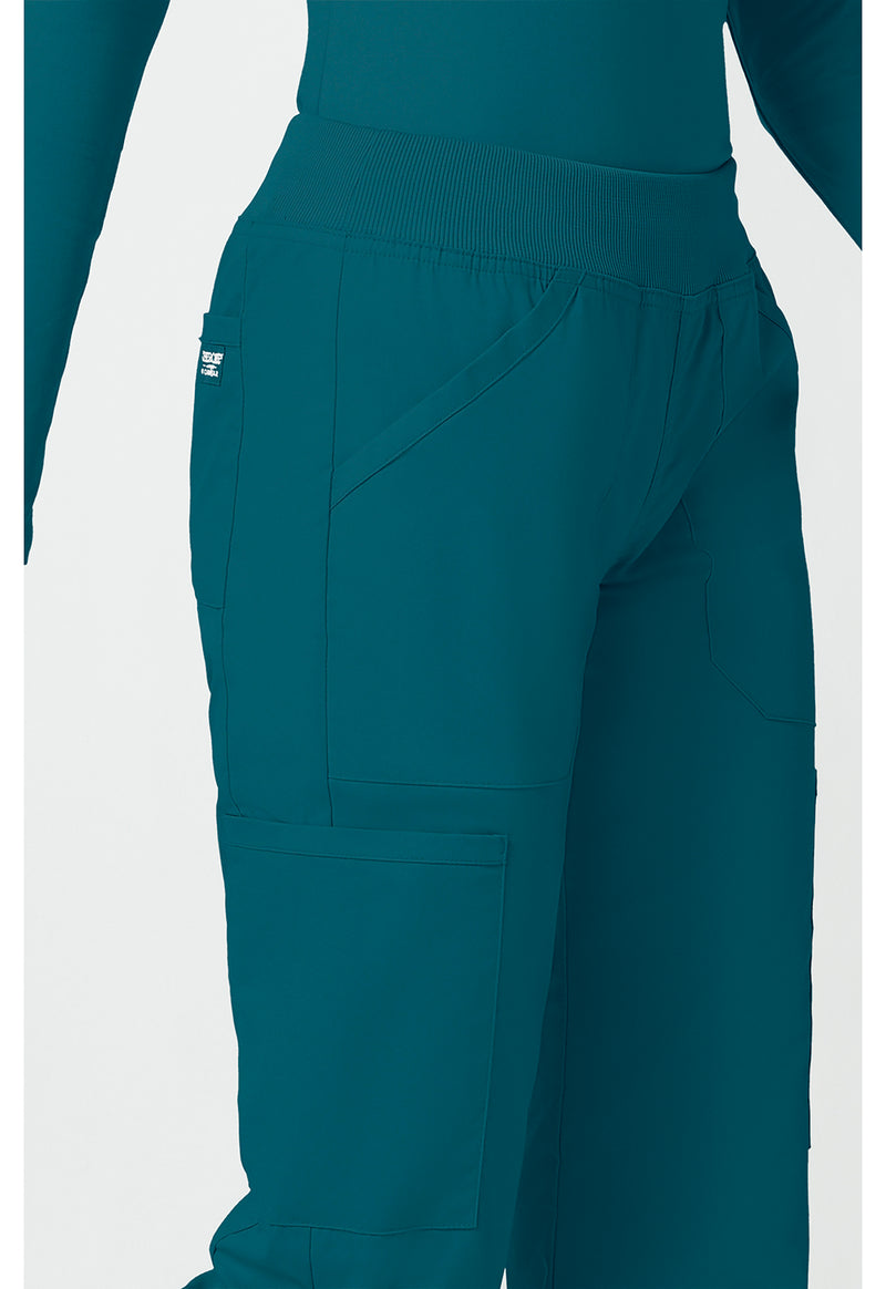 caribbean blue - Mid Rise Straight Leg Pull-on Cargo Pant (View 3)
