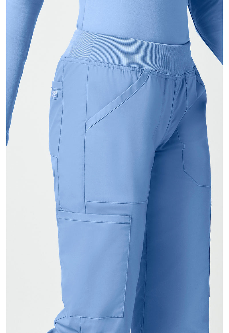 ciel blue - Mid Rise Straight Leg Pull-on Cargo Pant (View 3)