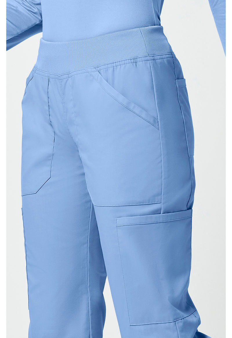 ciel blue - Mid Rise Straight Leg Pull-on Cargo Pant (View 4)