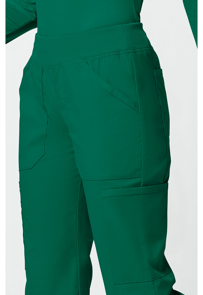 hunter green - Mid Rise Straight Leg Pull-on Cargo Pant (View 4)