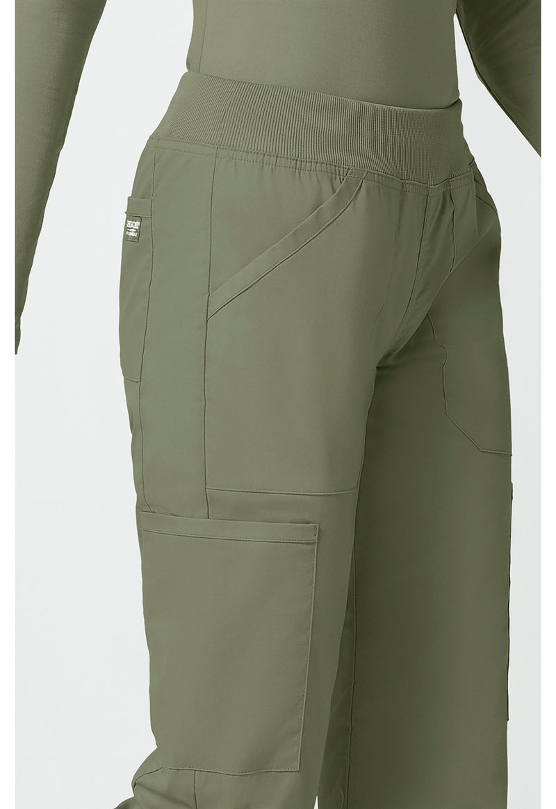 olive - Mid Rise Straight Leg Pull-on Cargo Pant (View 3)