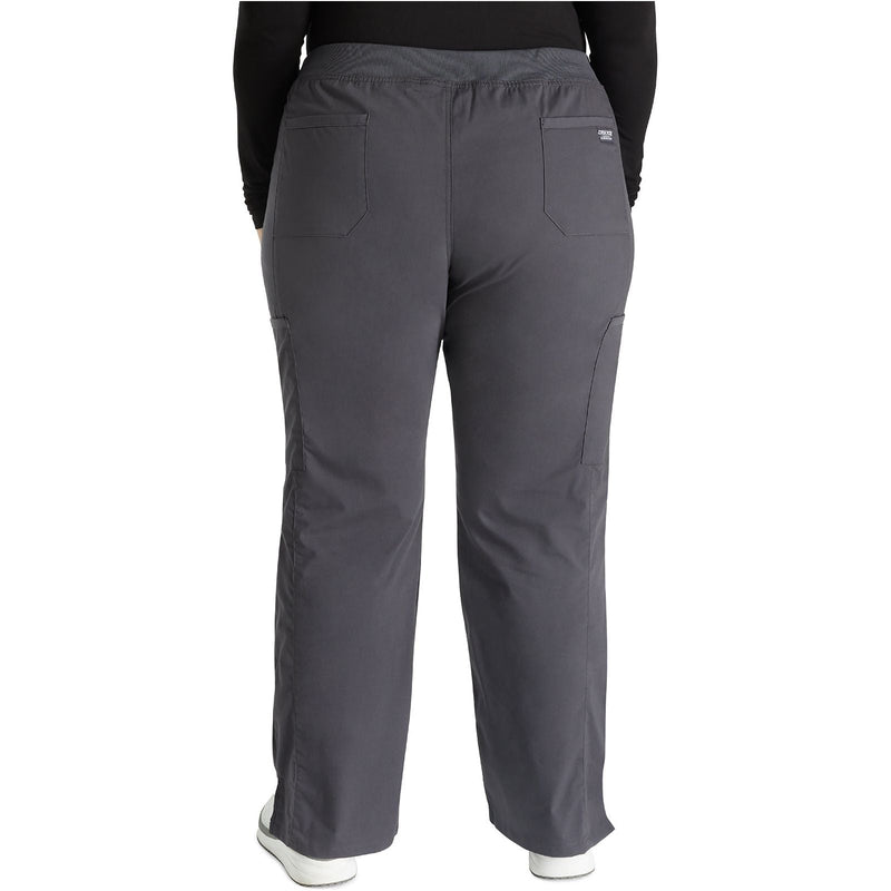 pewter - Mid Rise Straight Leg Pull-on Cargo Pant