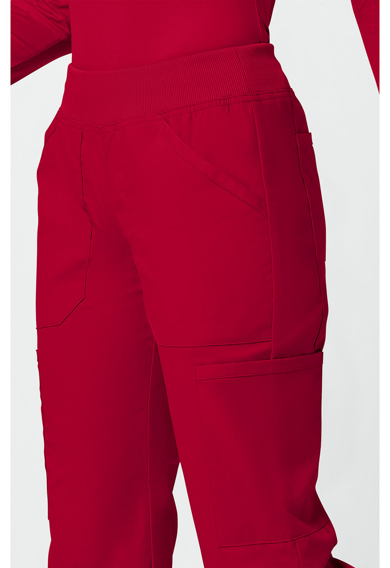 red - Mid Rise Straight Leg Pull-on Cargo Pant (View 4)