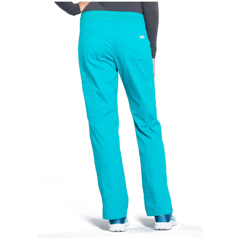 teal blue - Mid Rise Straight Leg Pull-on Cargo Pant