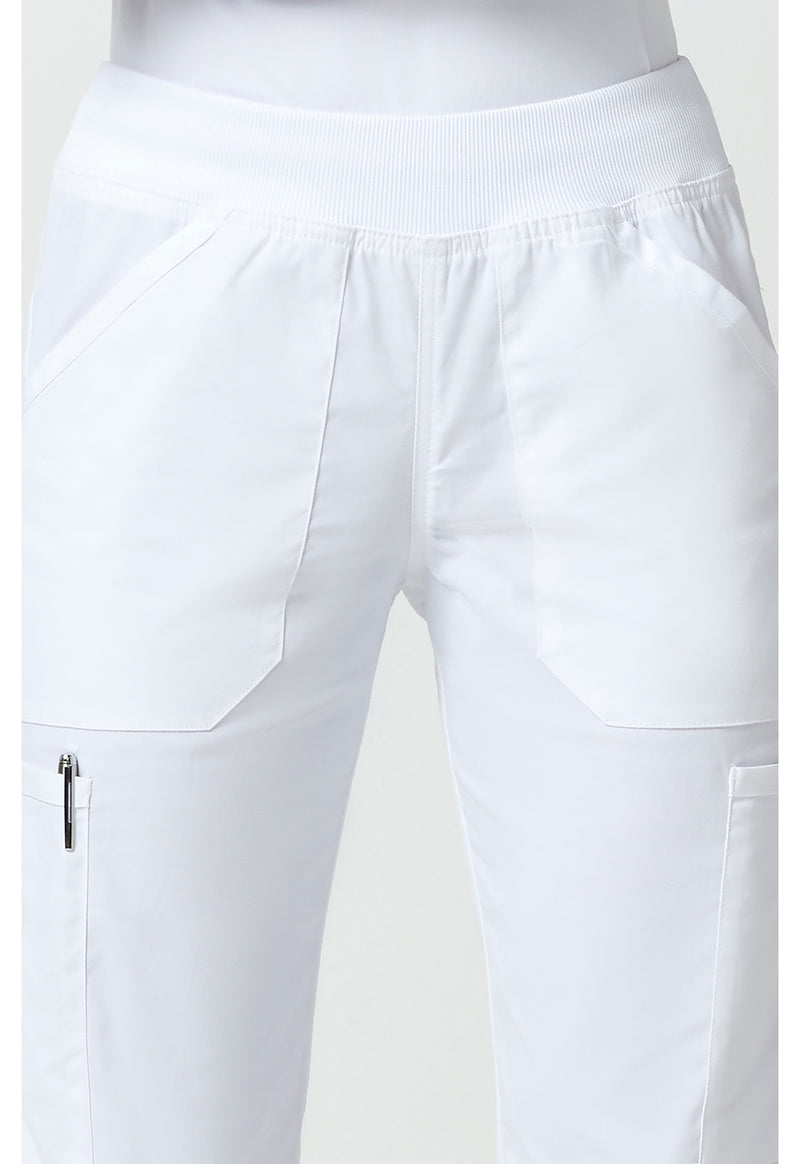 white - Mid Rise Straight Leg Pull-on Cargo Pant (View 2)
