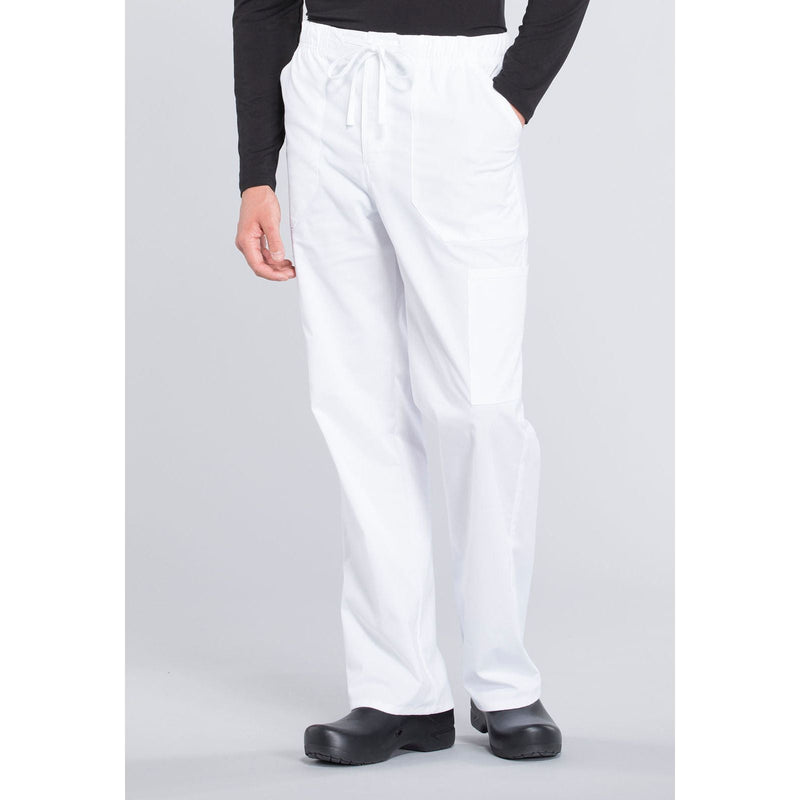 white - Men's Tapered Leg Fly Front Cargo Pant