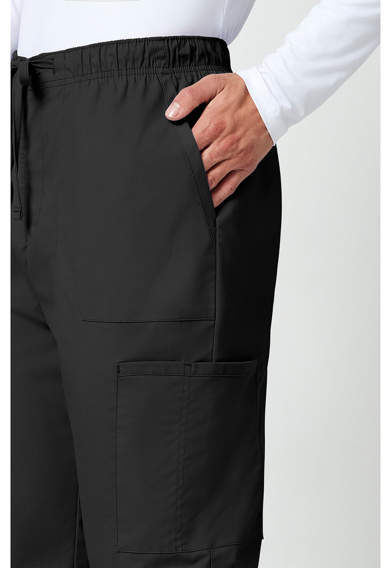 black - Men's Tapered Leg Fly Front Cargo Pant (View 4)