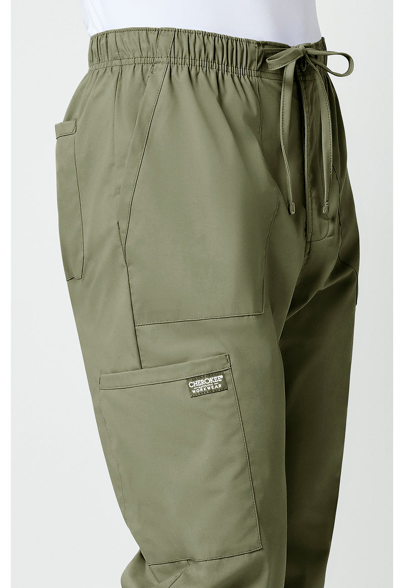 olive - Men's Tapered Leg Fly Front Cargo Pant (View 3)