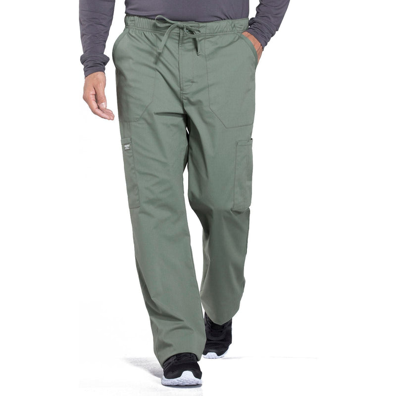 olive - Men's Tapered Leg Fly Front Cargo Pant