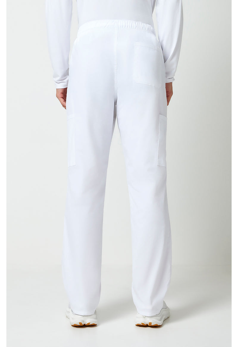 white - Men's Tapered Leg Fly Front Cargo Pant (Back)
