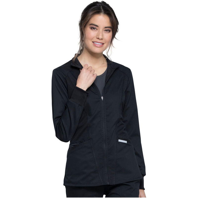 black - Zip Front High-Low Jacket