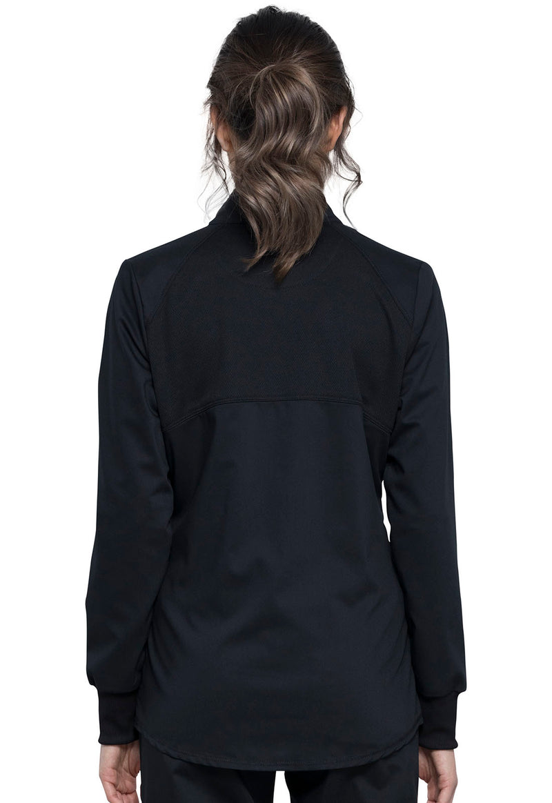 black - Zip Front High-Low Jacket (Back)