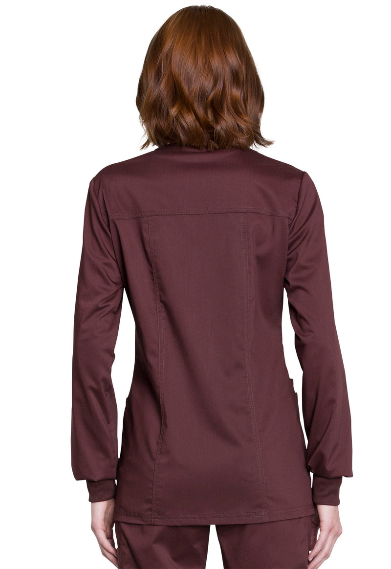 Espresso - Cherokee WW Revolution Women Scrub Jacket - Back View