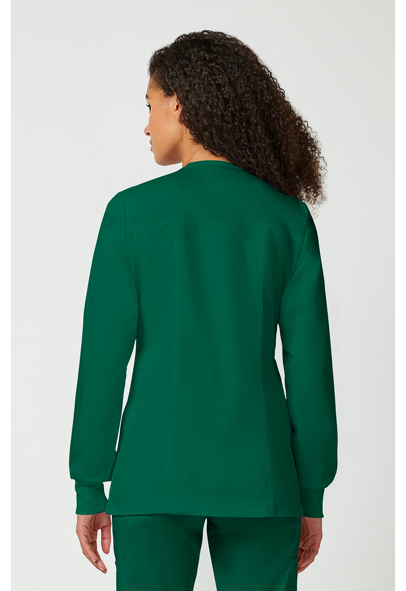Hunter Green - Cherokee WW Revolution Women Scrub Jacket - Back View
