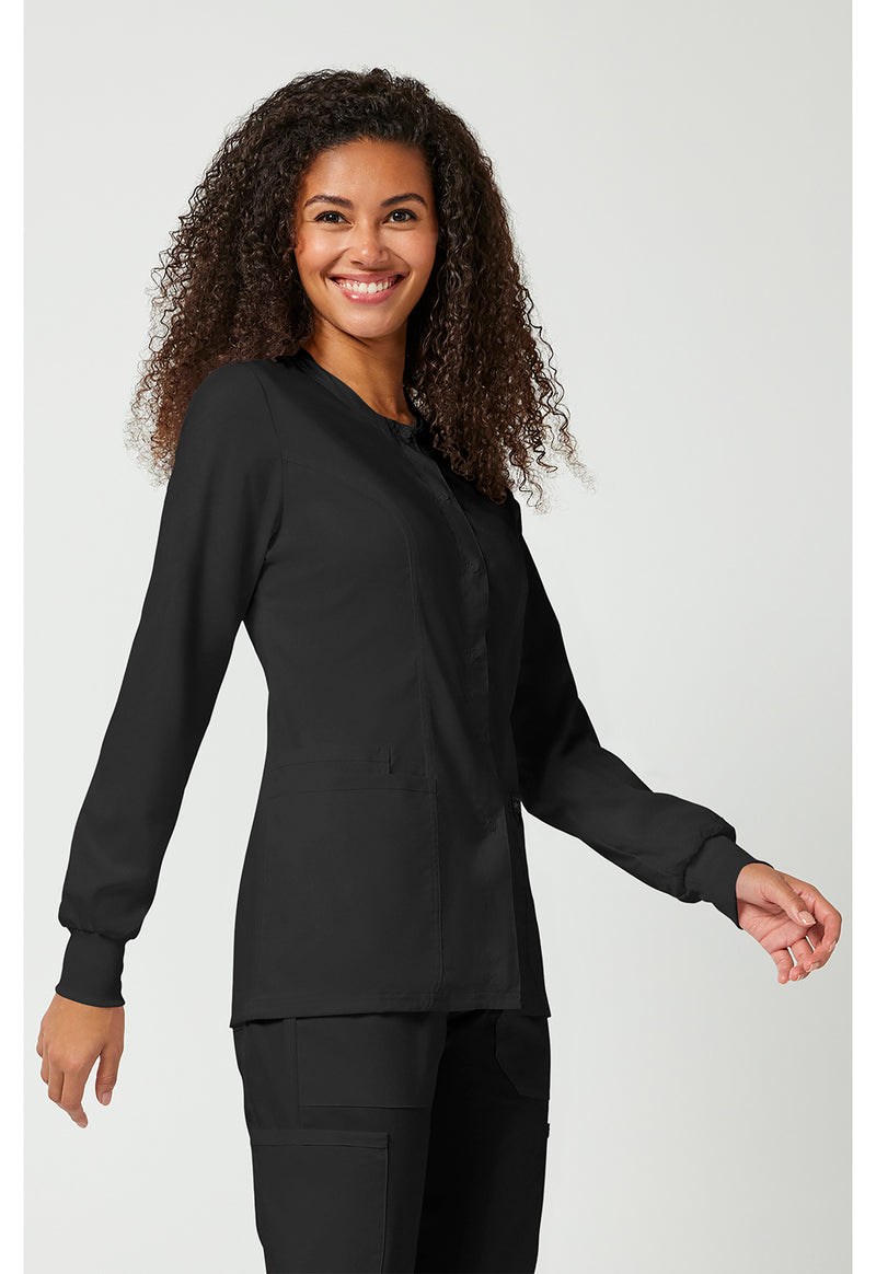 Black - Cherokee Cherokee WW Revolution Women's Scrub Jacket - Right Side View