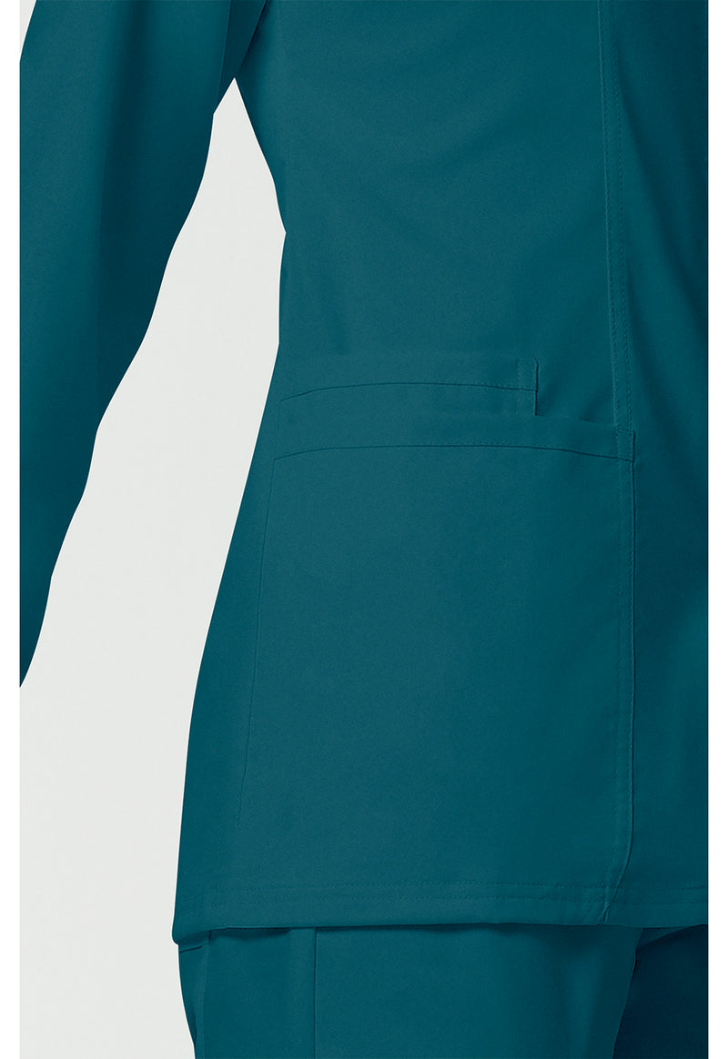 Caribbean Blue - Cherokee Cherokee WW Revolution Women's Scrub Jacket - Detail 3 View