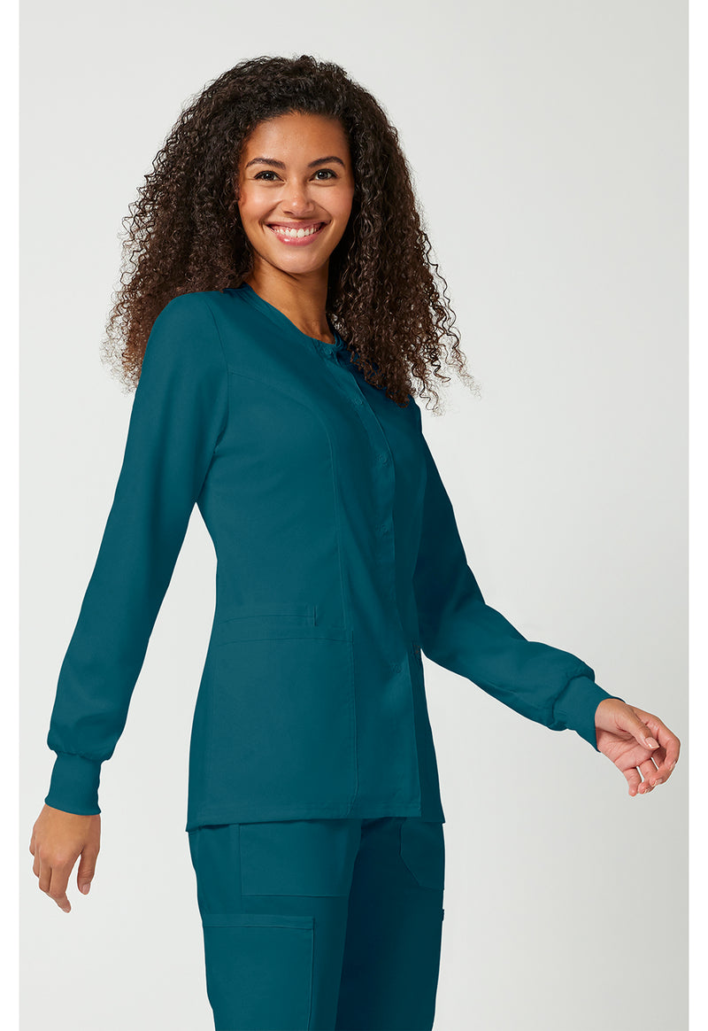 Caribbean Blue - Cherokee Cherokee WW Revolution Women's Scrub Jacket - Right Side View