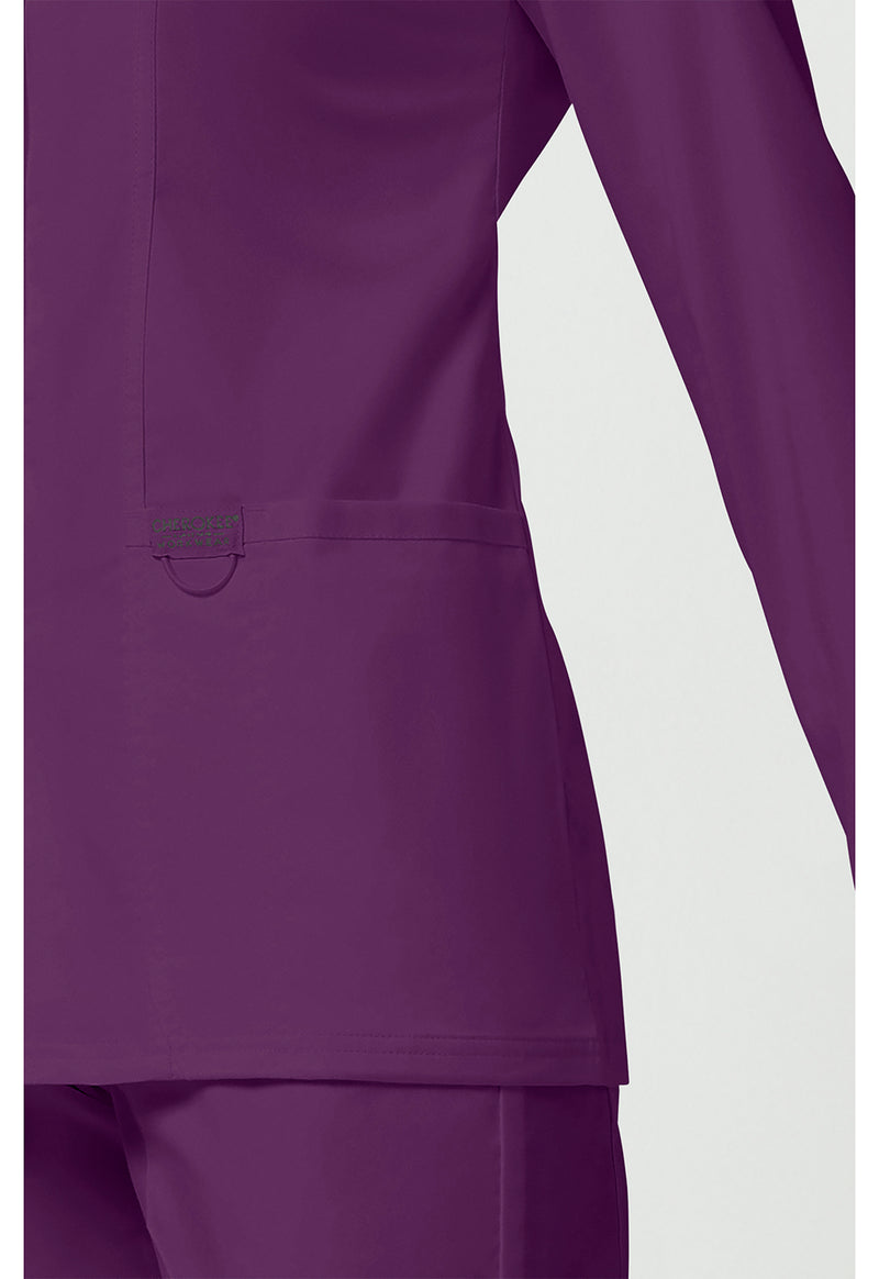 Eggplant - Cherokee Cherokee WW Revolution Women's Scrub Jacket - Detail 4 View