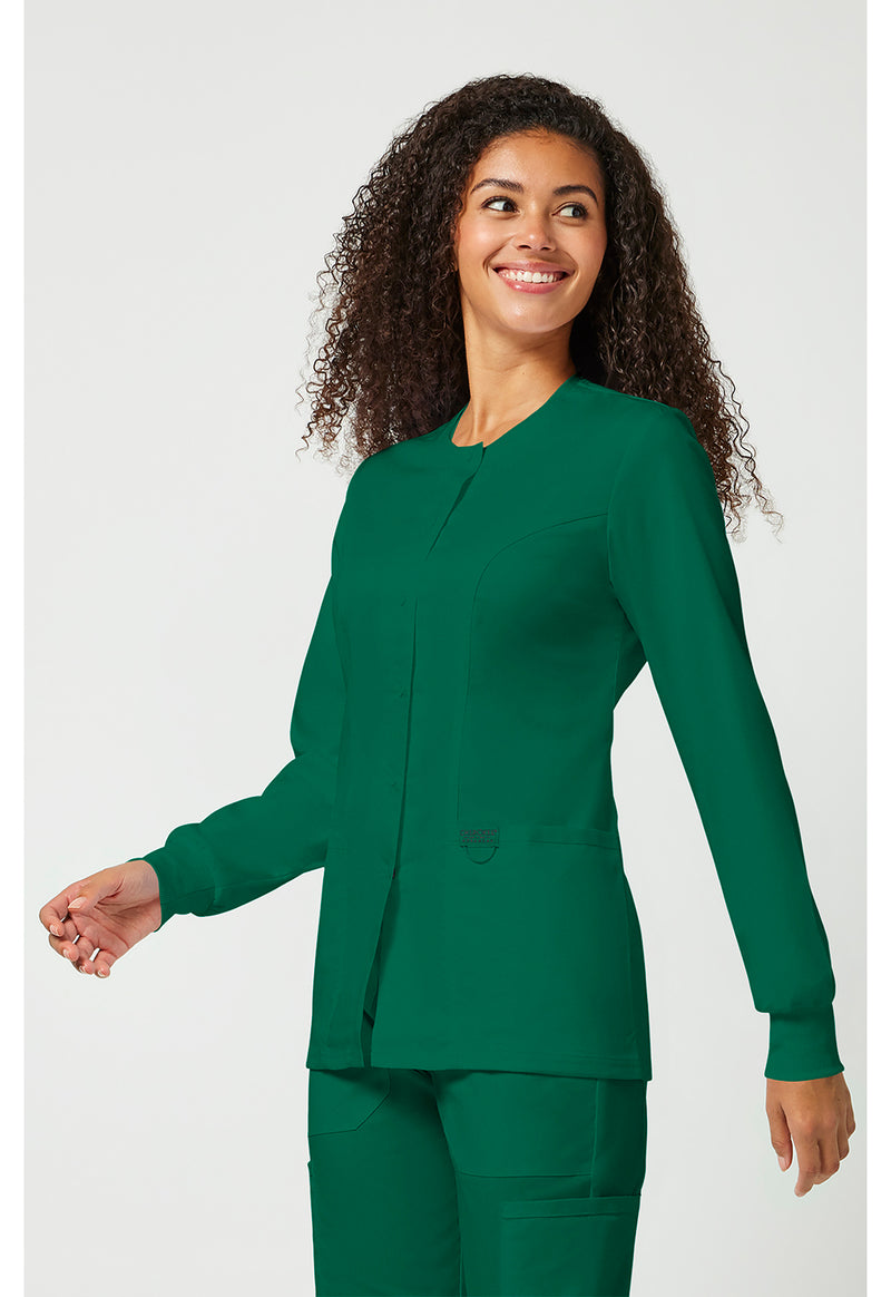 Hunter Green - Cherokee Cherokee WW Revolution Women's Scrub Jacket - Left Side View