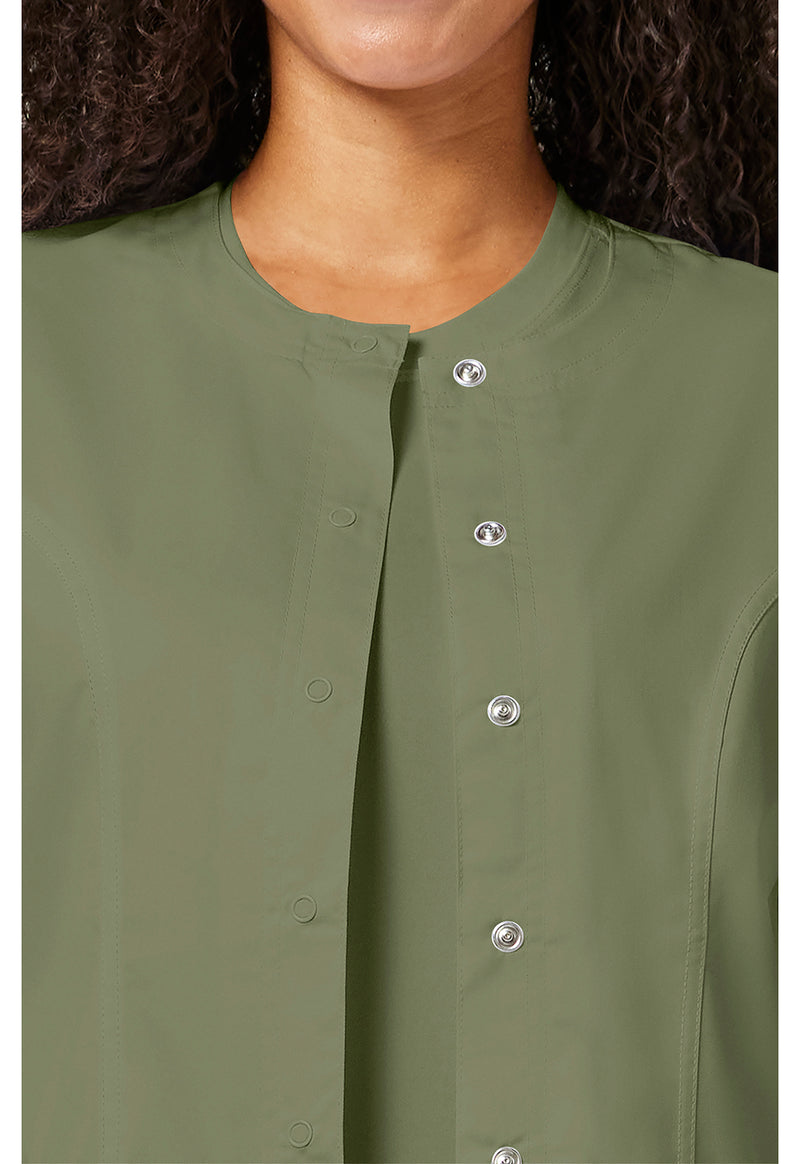 Olive - Cherokee Cherokee WW Revolution Women's Scrub Jacket - Detail 2 View