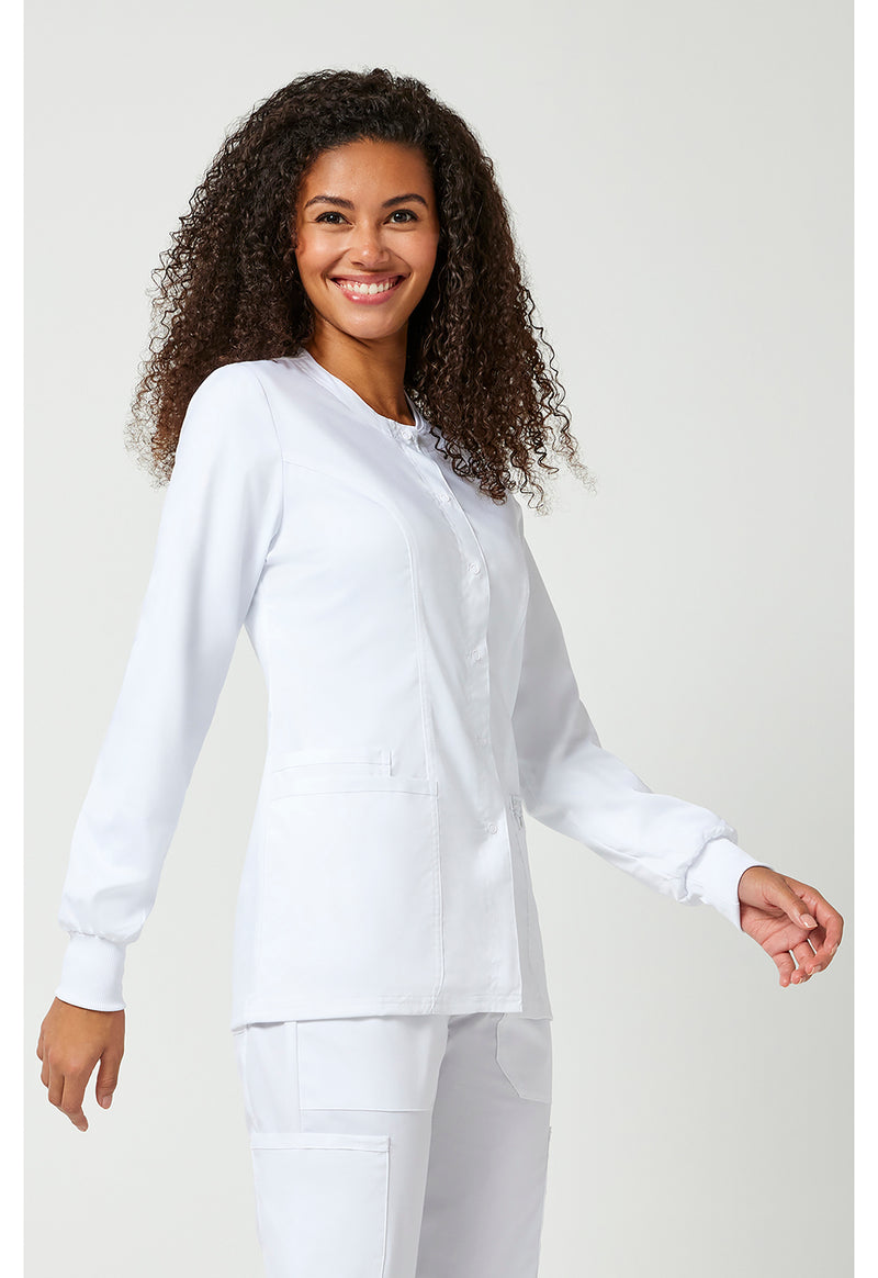 White - Cherokee Cherokee WW Revolution Women's Scrub Jacket - Right Side View