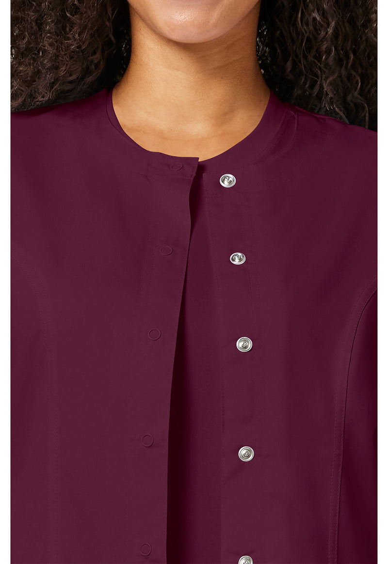 Wine - Cherokee Cherokee WW Revolution Women's Scrub Jacket - Detail 2 View