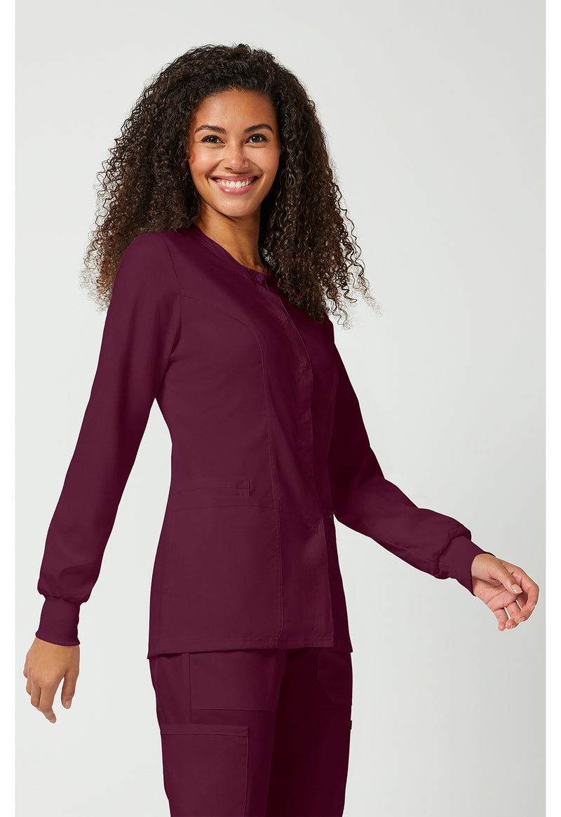 Wine - Cherokee Cherokee WW Revolution Women's Scrub Jacket - Right Side View