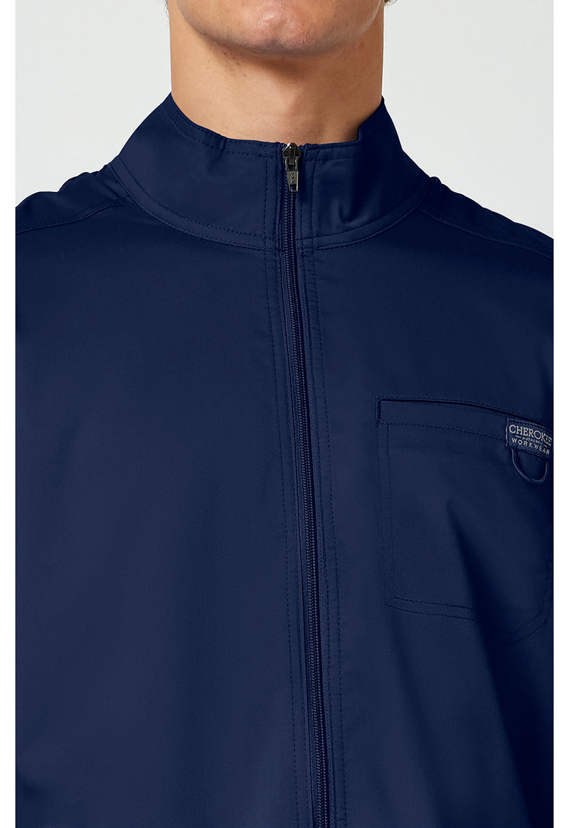 Navy - Cherokee Cherokee WW Revolution Men's Scrub Jacket - Detail 2 View