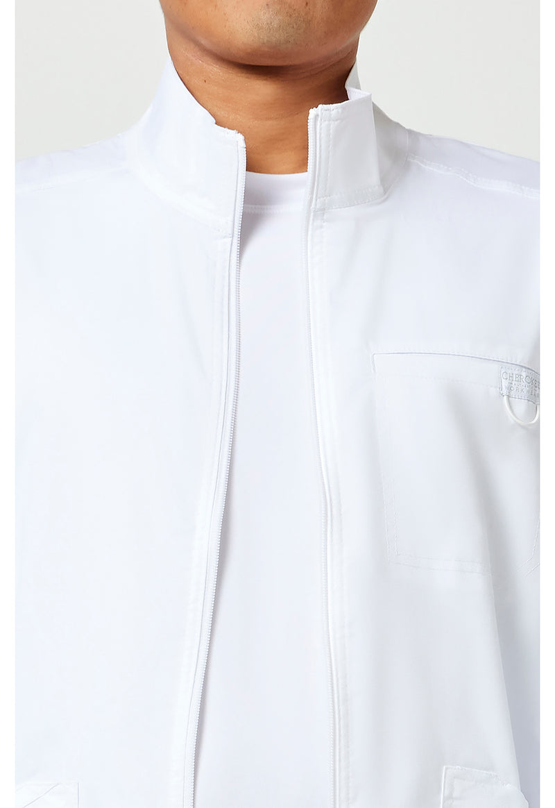 White - Cherokee Cherokee WW Revolution Men's Scrub Jacket - Detail 2 View