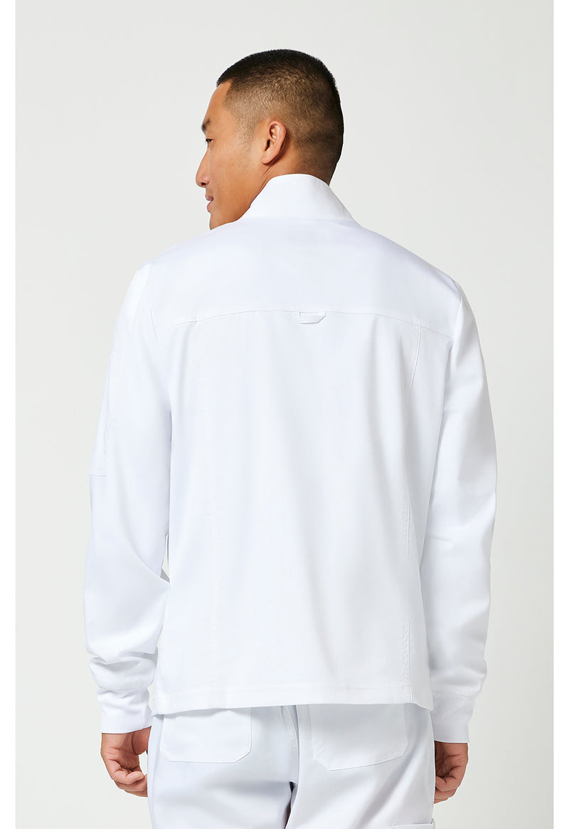 White - Cherokee WW Revolution Men's Scrub Jacket - Back View