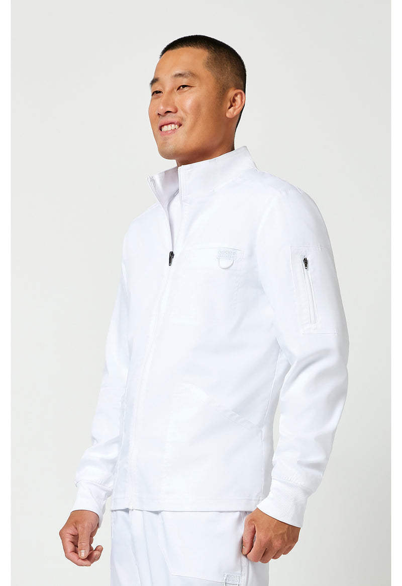 White - Cherokee Cherokee WW Revolution Men's Scrub Jacket - Left Side View