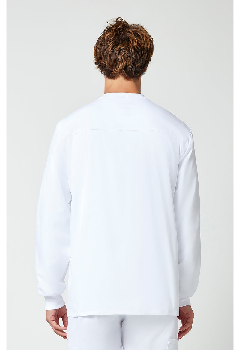 white - Men's Snap Front Jacket (Back)