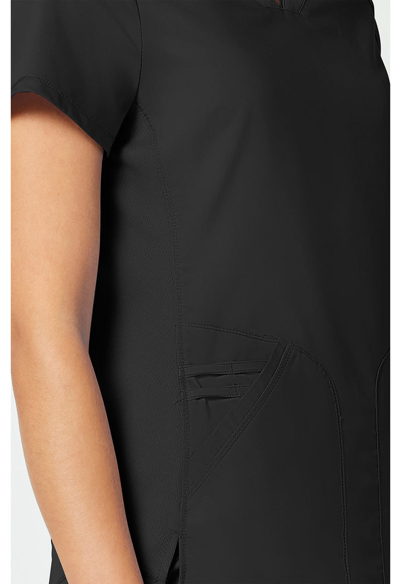 Black - Cherokee Cherokee WW Revolution Women's Scrub Top - Detail 3 View