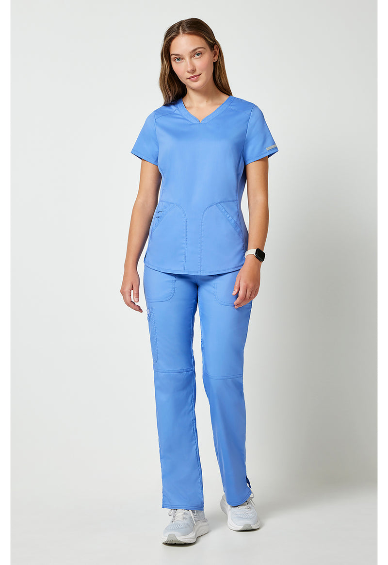 Ciel Blue - Cherokee Cherokee WW Revolution Women's Scrub Top - Detail 1 View